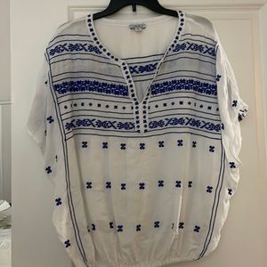 White Embroidered Lucky Brand Top